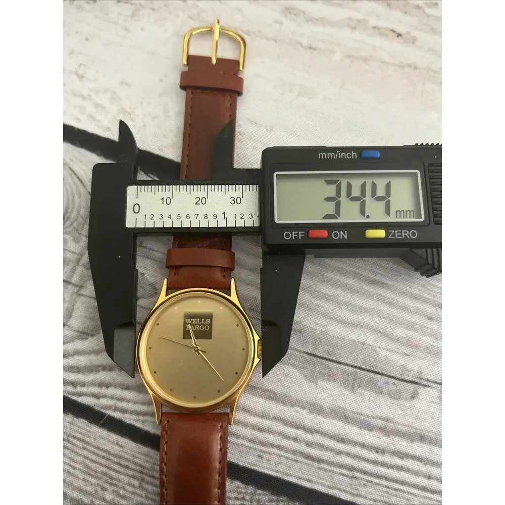 Wells Fargo Gold Tone Brown Band Women’s Quartz Watch